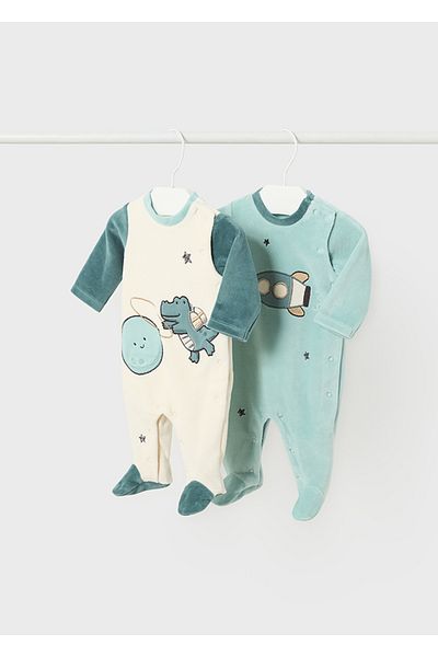 MAYORAL Newborn 2-piece Better Cotton Velvet Sleeping Bag Set
