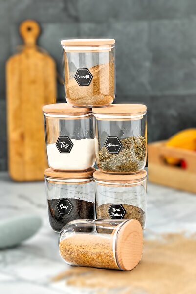 Northern Star 6 Pieces Drop Spice Rack Set - Acrylic Storage Container 400 Ml...