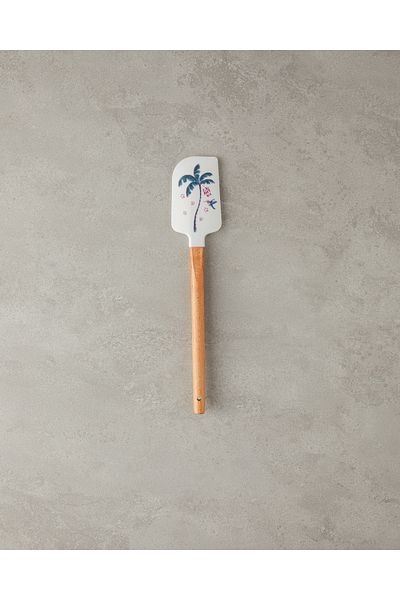 English Home White Carnival Palm Bamboo Spatula - Service Supplies