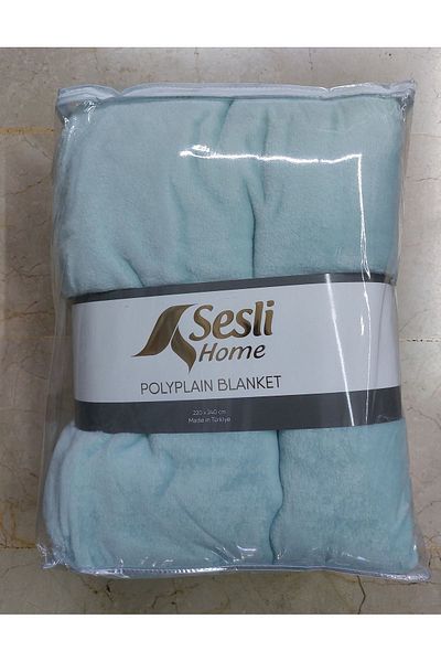 Sesli SOUNDY HOME POLYPLAIN BLANKET BATTAL SIZE SOLID COLOR BLANKET - WATER GREEN
