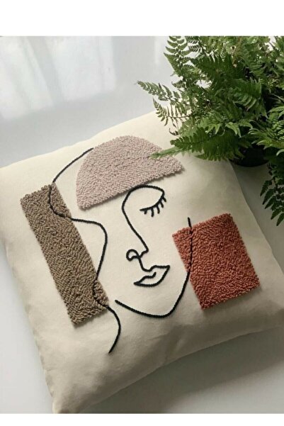 SAYMİNE رمي وسادة التطريز لكمة (المعطف) هدية زخرفة اليدوية اليدوية لكمة وظيفة...