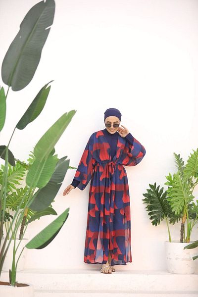 NS Tasarım Tesettür Mayo Batik Pattern Pareo