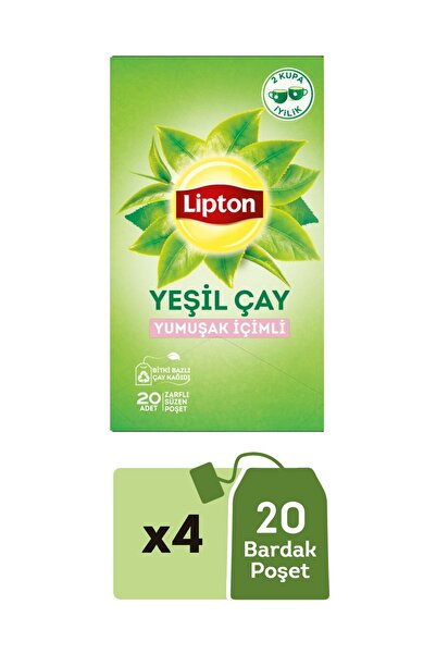 Lipton Yesil Cay Yumusak Icimli 20'li Bardak Poset X 4 Adet