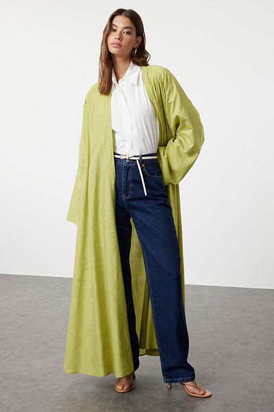 Trendyol Modest قبعة منسوجة باللون الأخضر - Ferace/Abaya TCTSS24KF00045