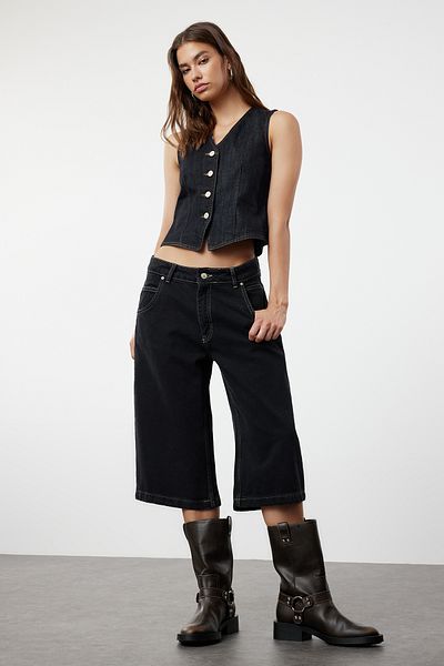 Trendyol Collection Sötétkék farmer mellény - TWOAW25YE00031
