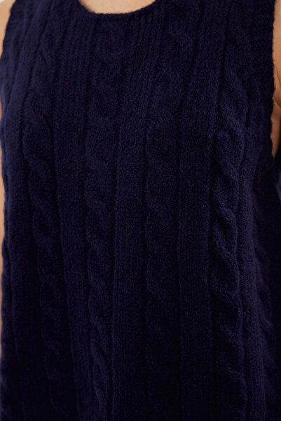 Trendyol Collection Sötétkék kötött részletes puha kötöttáru pulóverek - TWOAW25SV00009