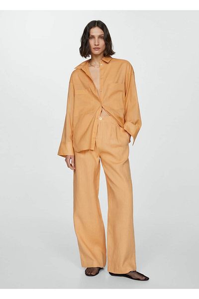 MANGO Woman Košile Ramie s kapsami