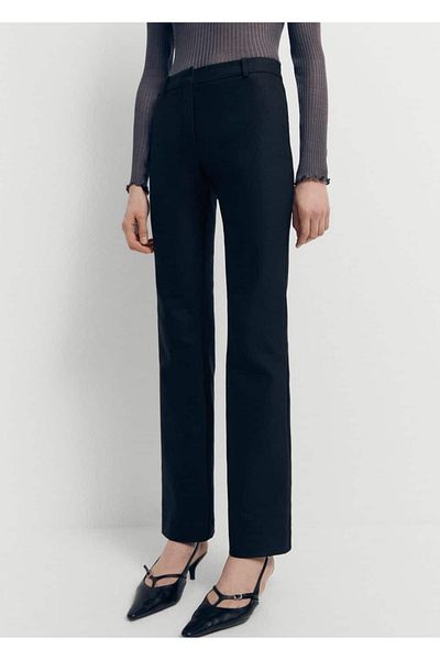 MANGO Woman Straight cut fabric pants