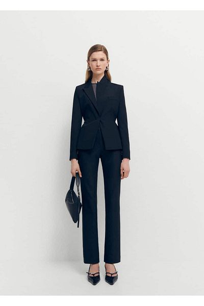MANGO Woman Straight cut fabric pants