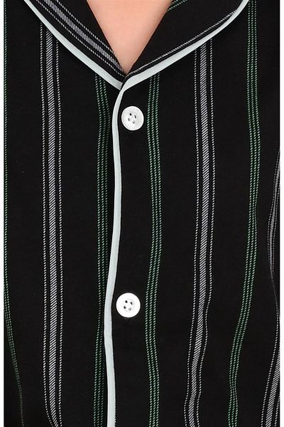 vitmo Set de pijama cu mânecă scurtă model Atlas negru pentru baieti