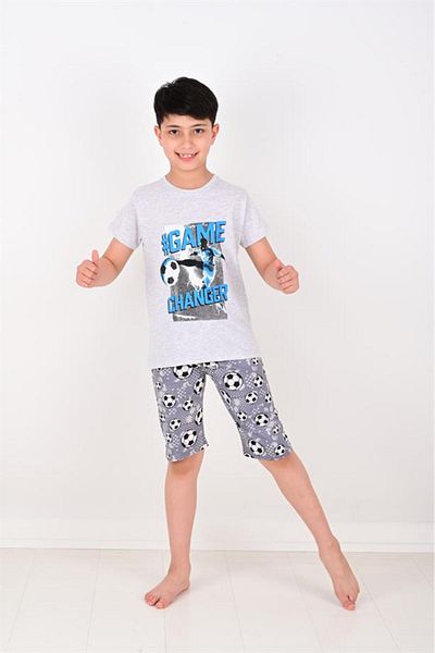 vitmo Boy's short sleeve pajama set game changer gray