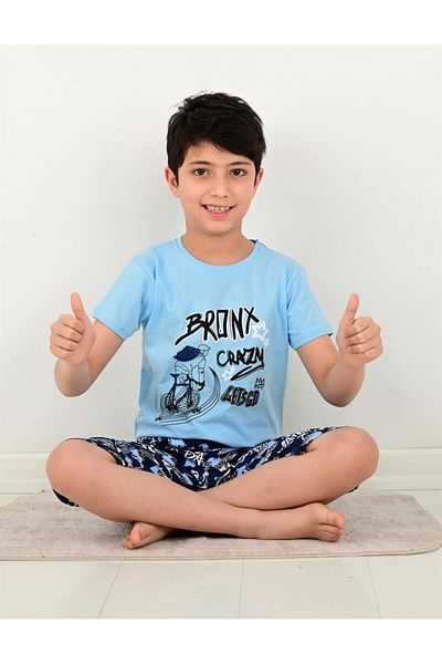 vitmo Set pijama Capri pentru băieți Bronx Crazy Blue