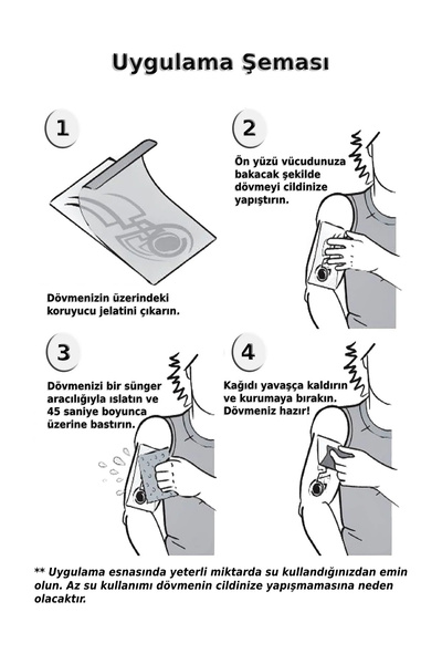 Jet Online Silah ve Gül Büyük Boy Geçici Dövme