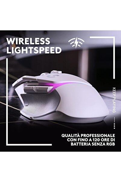 logitech G502 X PLUS LIGHTSPEED Wireless RGB Gaming Mouse LIGHTSYNC RGB, HERO 25K sensor-White