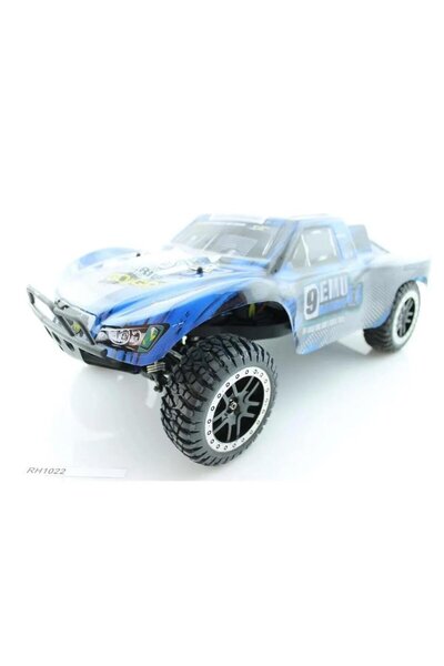 REMO 8021 1/8 Ölçek, 4wd Off Road Short Course (9 EMU) Mavi Kaportalı, Fırçal...