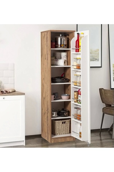 Evistro Kiler Dolabı Tek Kapaklı 90 Derece Açılır Kapak Çok Amaçlı Mutfak Dol...