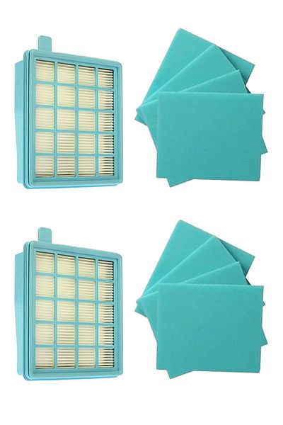 optream Beko Bks 5534f - Compatible 2 Hepa Vacuum Cleaner Filters + 8 Sponges