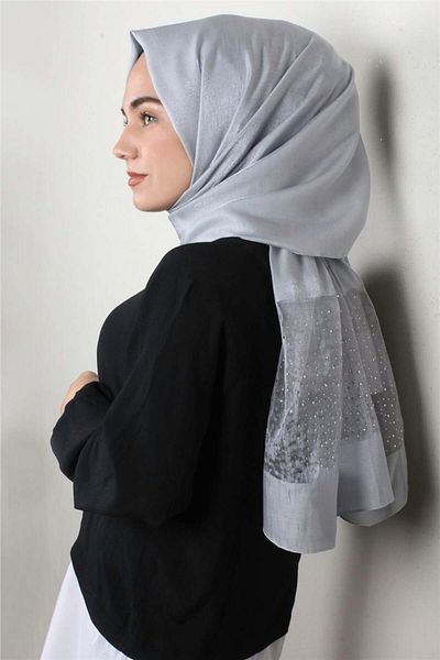 PİRAMİT Stoned Exclusive Shawl 1606-4 Gray