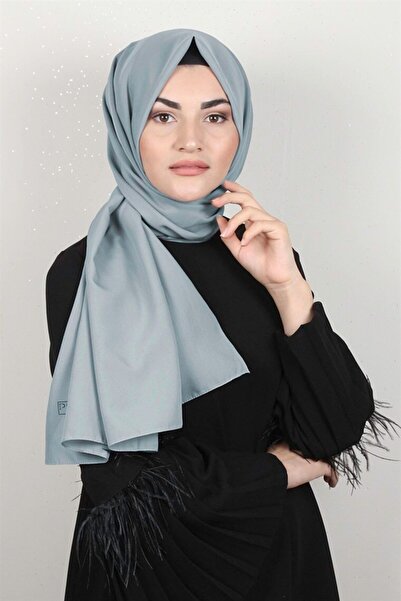 PİRAMİT Şifon Şal Düz Renk 1293-78 Mint Mavisi