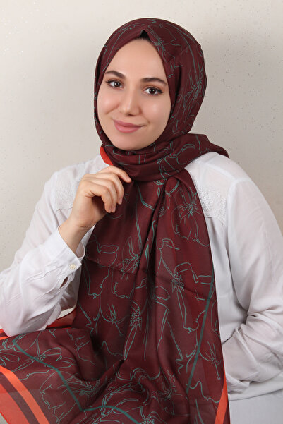 Eşarppark Soft Touch Şal 2777-5 Koyu Taba-Turuncu