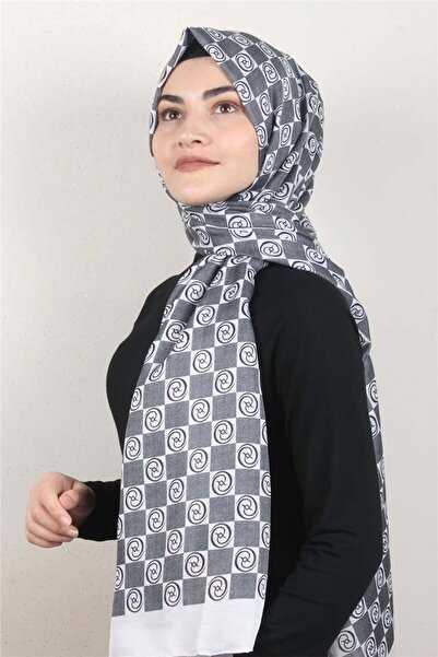 Eşarppark Gloria Soft Şal 2734-8 Dama Siyah-beyaz