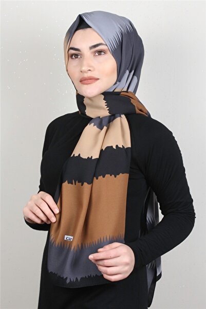 Cardion Medine Desenli Şal 1809-8 Füme