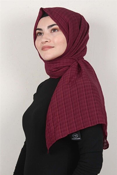 Modakaşmir Mistik Pamuk Şal 2626-17 Bordo