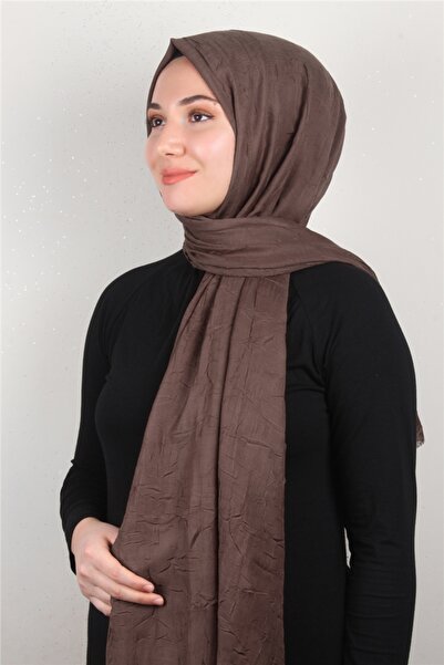 Eşarppark Bambu Kraşlı Şal 2724-103 Kakao