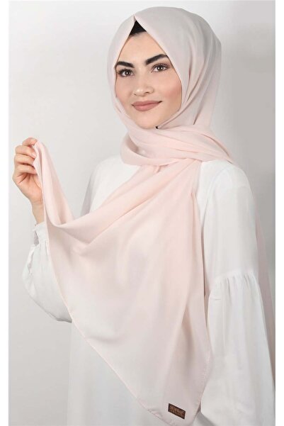 Eşarppark Şifon Şal Düz Renk 1293-13 Açık Pudra