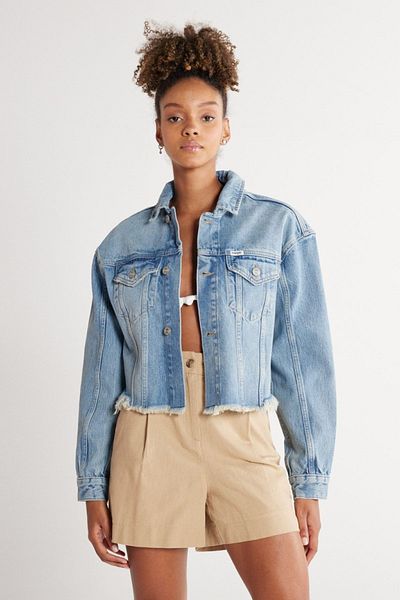 WRANGLER Modrá strečová džínová bunda Regular Fit Regular Střih