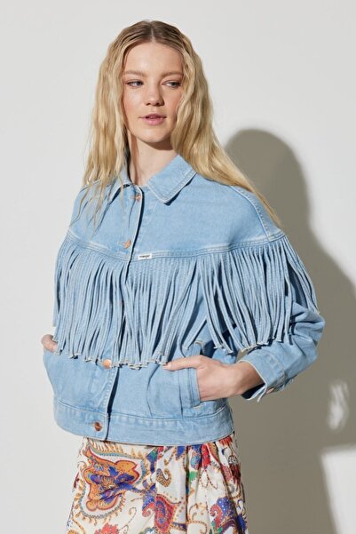 WRANGLER Trucker Regular Fit Normal Cut 100% Cotton Light Blue Denim Jacket