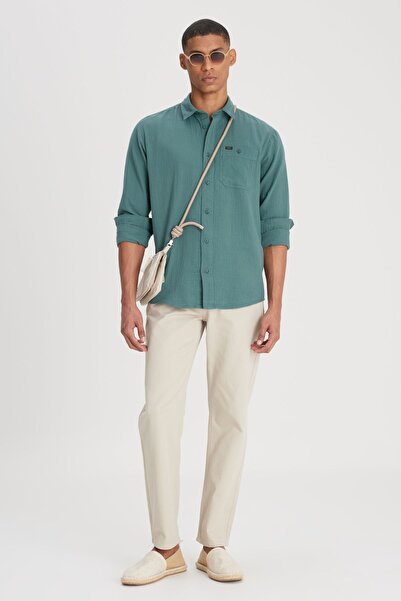 Lee Loose Fit Rahat Kesim %100 Pamuk Yeşil Gömlek