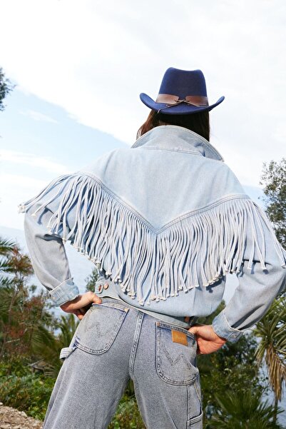 WRANGLER Trucker Regular Fit Normal Cut 100% Cotton Light Blue Denim Jacket