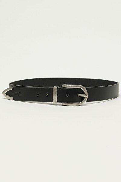 WRANGLER %100 Deri Siyah Kemer