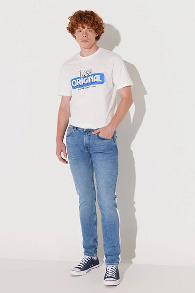 Lee Luke Slim Fit Slim-Fit Stretch-Jeans mit niedriger Taille in Hellblau
