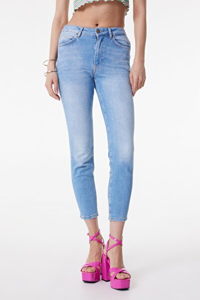 Lee Scarlett Skinny Fit Dar Kesim Yüksek Bel Açık Mavi Esnek Jean Kot Pantolon