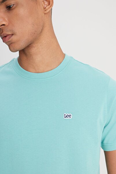 Lee Ανοιχτό πράσινο μπλουζάκι με λαιμόκοψη 100% βαμβάκι με κανονική εφαρμογή