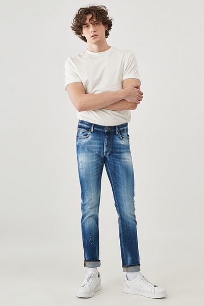 Lee Slim Fit-Jeans „Luke“ aus Stretch-Denim mit niedriger Taille