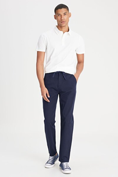 Lee Regular Fit Normal Kesim Normal Bel Dar Paça %100 Pamuk Lacivert Jogger Pantolon