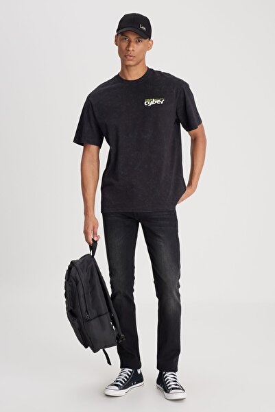 Lee Comfortable Fit - Crew Neck Black 100% Cotton T-Shirt