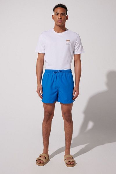 Lee Blaue Saks-Badeshorts mit normaler Passform und normaler Taille