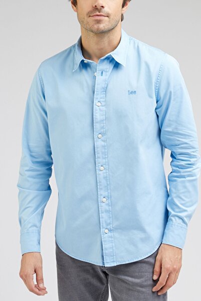 Lee Regular Fit Normal Kesim %100 Pamuk Mavi Uzun Kollu Gömlek