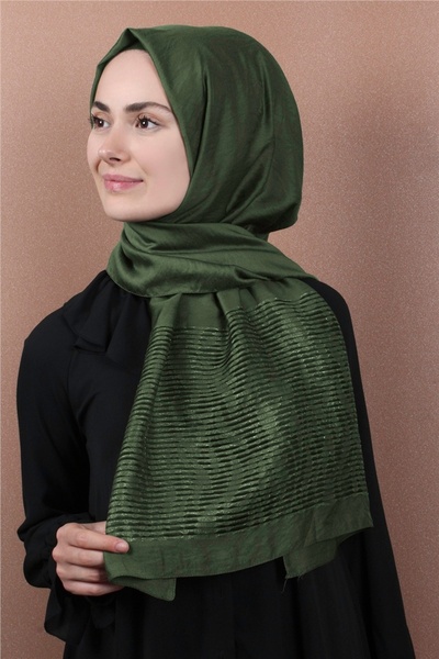 Eşarppark Liza Simli Şal 2629-11 Haki Yeşili