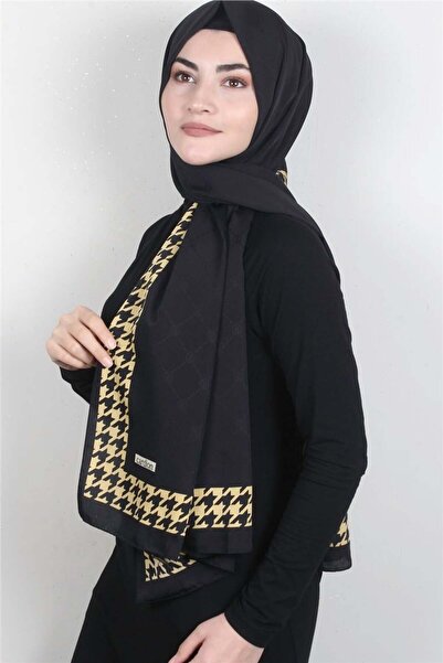 Cardion Jakarlı Icon Şal 1359-4 Siyah