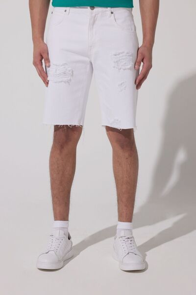 Lee Regular Fit Normal Kesim %100 Pamuk Normal Bel Beyaz Jean Kot Şort