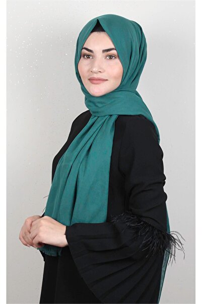 Eşarppark Pamuklu Düz Şal 2803-13 Petrol Yeşili