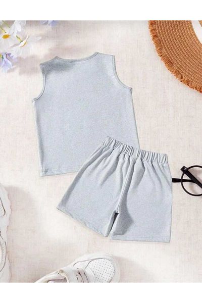 ZEYSA KİDS 23 Printed Gray Boys/Girls Athlete Shorts
