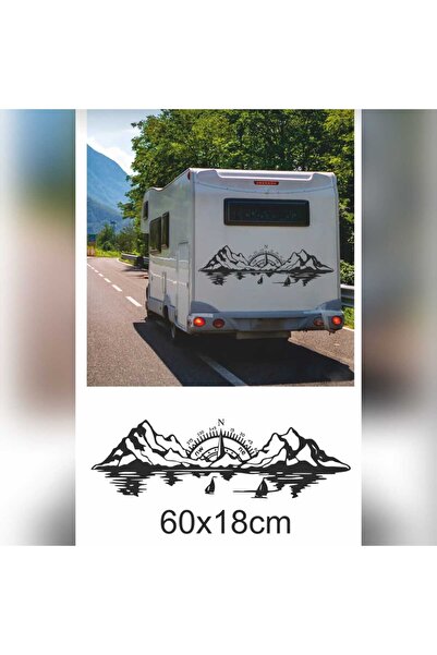 KC TASARIM Pusula Deniz Dağ Orman Doğa Manzara Off Road Kamp Karavan Sticker