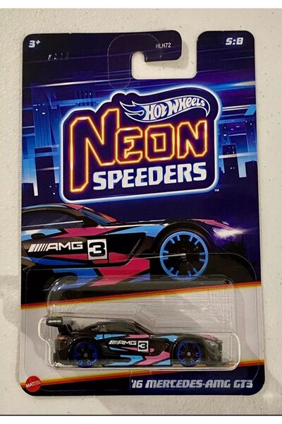 HOT WHEELS Uzun Kart 2024 Serisi Neon Speeders Mercedes Amg GT3 Oyuncak Araba Koleksiyon Model