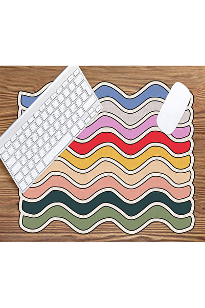 KONUKHOUSE Gökkuşağı Desenli, Mause Pad 80x80cm, Masa Aksesuarıofis hediyesi,...